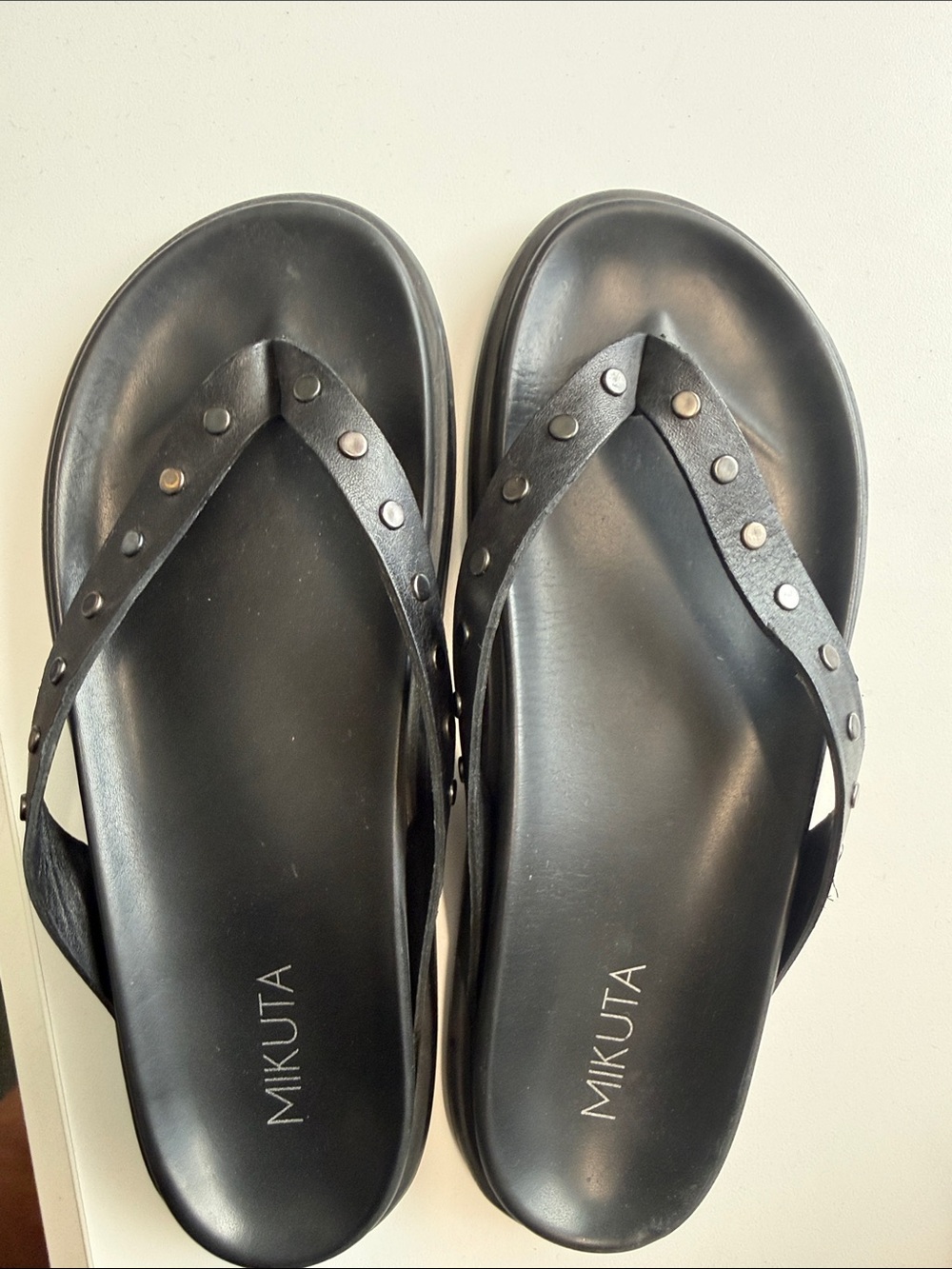 Mikuta Black Studded Women's Slide Sandals